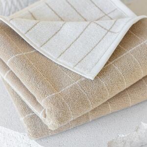 Béžové bavlněné ručníky v sadě 2 ks 40x60 cm Tile Stone – Mette Ditmer Denmark