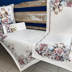 Tegatex Gobelínový ubrus chenille - kuřátka na velikonočních vajíčkách Velikost: 40*100 cm