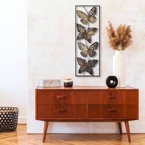 Kovová nástěnná dekorace 100x35 cm Butterfly – Wallity