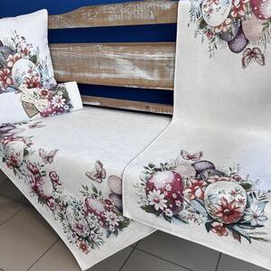 Tegatex Gobelínový ubrus chenille - velikonoční vajíčka s motýlem Velikost: 40*100 cm