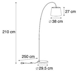 Moderní oblouková lampa se šedým odstínem Bend