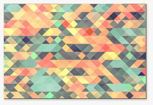 Pastelová geometrická mozaika – Jednodílný obraz, 60 × 40 cm