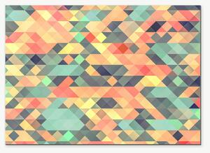 Pastelová geometrická mozaika – Jednodílný obraz, 70 × 50 cm