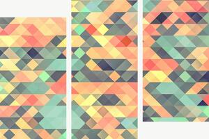 Pastelová geometrická mozaika – Třídílný obraz C, 120 × 80 cm
