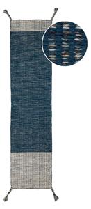 Modrý vlněný běhoun Flair Rugs Anu, 60 x 200 cm