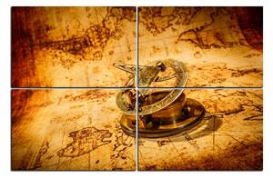 Obraz na plátně - Kompas na mapě antického světa 1999D (150x100 cm)