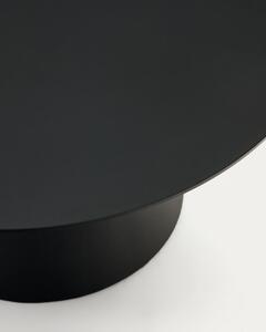 Černý kulatý konferenční stolek se skleněnou deskou ø 80 cm Wilshire – Kave Home