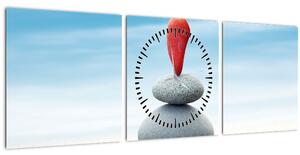 Obraz - Rovnováha s kameny (s hodinami) (90x30 cm)