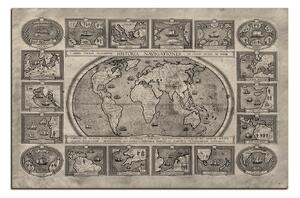 Obraz na plátně - Starodávná mapa světa 1100FA (100x70 cm)