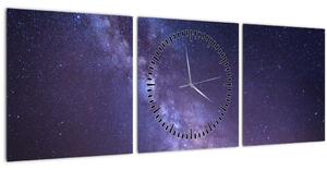 Obraz - Pohled do vesmíru (s hodinami) (90x30 cm)