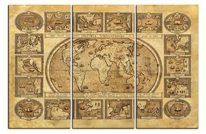 Obraz na plátně - Starodávná mapa světa 1100B (90x60 cm )