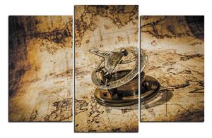 Obraz na plátně - Kompas na mapě antického světa 1999FC (90x60 cm)
