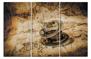 Obraz na plátně - Kompas na mapě antického světa 1999FB (120x80 cm)
