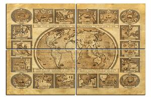 Obraz na plátně - Starodávná mapa světa 1100C (90x60 cm)