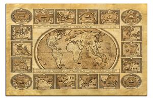 Obraz na plátně - Starodávná mapa světa 1100A (90x60 cm )