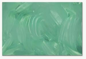Abstraktní tahy v mátově zelené – Jednodílný obraz, 60 × 40 cm