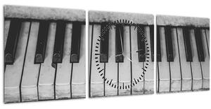 Obraz starého klavíru (s hodinami) (90x30 cm)