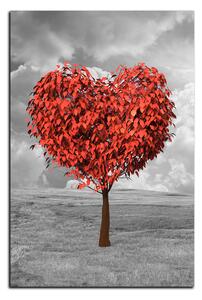 Obraz na plátně - Srdce ve tvaru stromu - obdélník 7106A (100x70 cm)