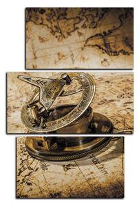 Obraz na plátně - Kompas na mapě antického světa - obdélník 7999FC (90x60 cm)