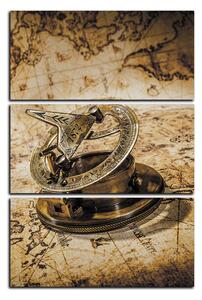 Obraz na plátně - Kompas na mapě antického světa - obdélník 7999FB (90x60 cm )