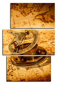 Obraz na plátně - Kompas na mapě antického světa - obdélník 7999C (90x60 cm)