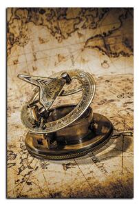 Obraz na plátně - Kompas na mapě antického světa - obdélník 7999FA (120x80 cm)