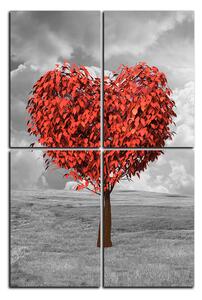 Obraz na plátně - Srdce ve tvaru stromu - obdélník 7106D (120x80 cm)