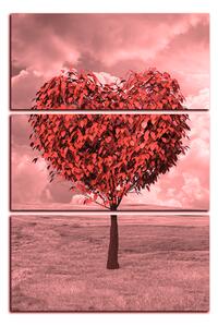 Obraz na plátně - Srdce ve tvaru stromu - obdélník 7106QB (90x60 cm )