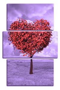 Obraz na plátně - Srdce ve tvaru stromu - obdélník 7106FC (105x70 cm)