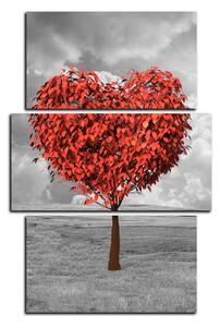 Obraz na plátně - Srdce ve tvaru stromu - obdélník 7106C (105x70 cm)