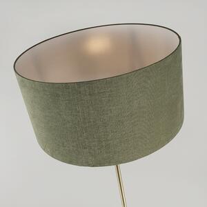 Stojací lampa mosaz se zeleným odstínem 50 cm - Kaso