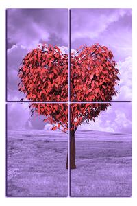 Obraz na plátně - Srdce ve tvaru stromu - obdélník 7106FD (120x80 cm)