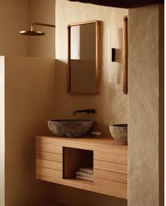 Nízká závěsná skříňka pod umyvadlo z teakového dřeva v přírodní barvě 120x40 cm Yenit – Kave Home
