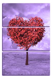 Obraz na plátně - Srdce ve tvaru stromu - obdélník 7106FB (90x60 cm )