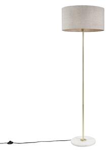 Stojací lampa mosaz se šedým odstínem 50 cm - Kaso