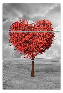 Obraz na plátně - Srdce ve tvaru stromu - obdélník 7106B (90x60 cm )