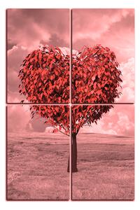 Obraz na plátně - Srdce ve tvaru stromu - obdélník 7106QD (120x80 cm)