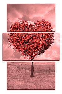 Obraz na plátně - Srdce ve tvaru stromu - obdélník 7106QC (90x60 cm)