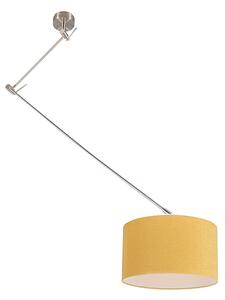 Závěsná lampa ocelová se stínidlem 35 cm žlutá nastavitelná - Blitz I