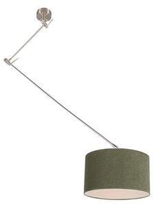 Závěsná lampa ocelová se stínidlem 35 cm zelená nastavitelná - Blitz I