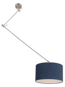 Závěsná lampa ocelová se stínidlem 35 cm modrá nastavitelná - Blitz I
