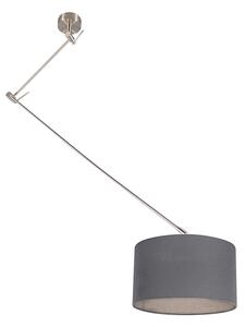 Závěsná lampa ocelová se stínidlem 35 cm tmavě šedá nastavitelná - Blitz I