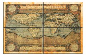 Obraz na plátně - Starožitný mapa světa 1102C (90x60 cm)