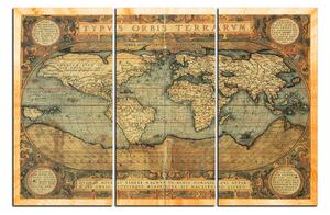 Obraz na plátně - Starožitný mapa světa 1102B (90x60 cm )