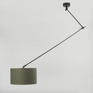 Závěsná lampa černá se stínidlem 35 cm zelená nastavitelná - Blitz I