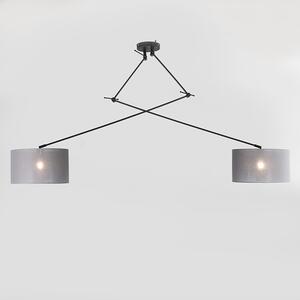 Závěsná lampa černá s odstínem 35 cm šedá nastavitelná - Blitz II