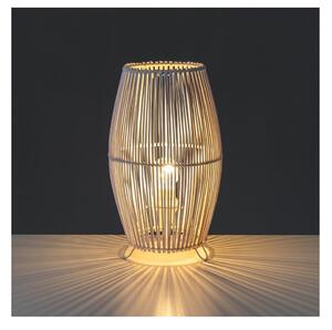 Bílá bambusová stolní lampa s bambusovým stínidlem (výška 29 cm) – Casa Selección