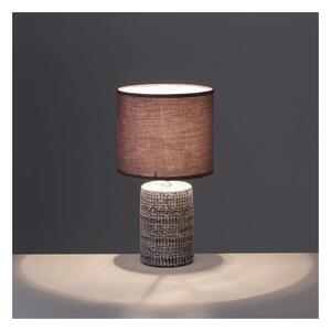 Hnědá stolní lampa s textilním stínidlem (výška 33,5 cm) – Casa Selección