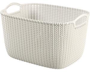 Curver KNIT 226379 Úložný koš 19 L, bílý hranatý