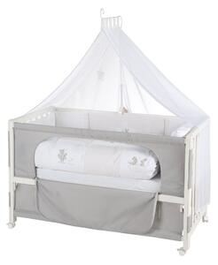 Bílo-šedá postýlka na kolečkách 60x120 cm Fox & Bunny – Roba